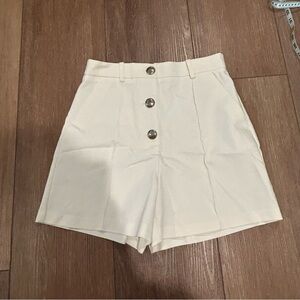 Zara High Waist White Shorts